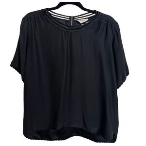 Étoile Isabel Marant 100% Silk Black Ladder Stitch Blouse - Size 2 U.S. Medium